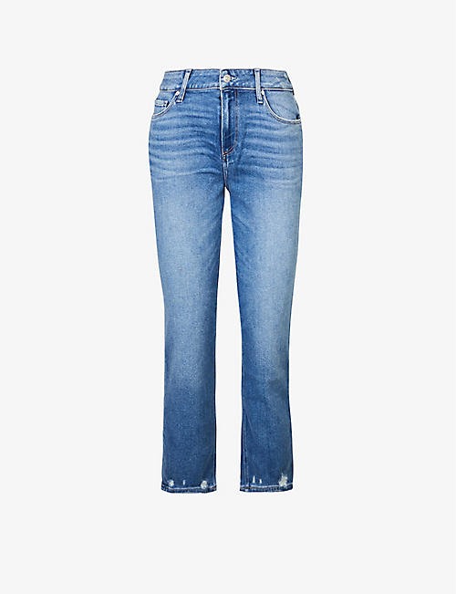 PAIGE: Brigitte straight-leg mid-rise stretch-denim jeans
