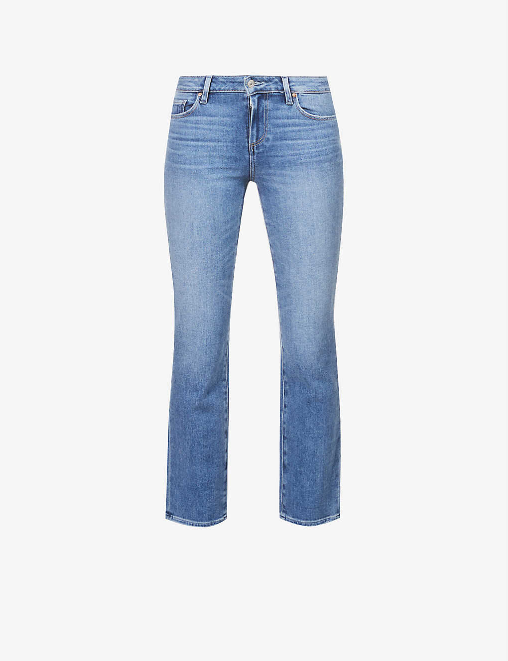 Paige Amber Cropped Mid-rise Stretch-denim Jeans In Blue