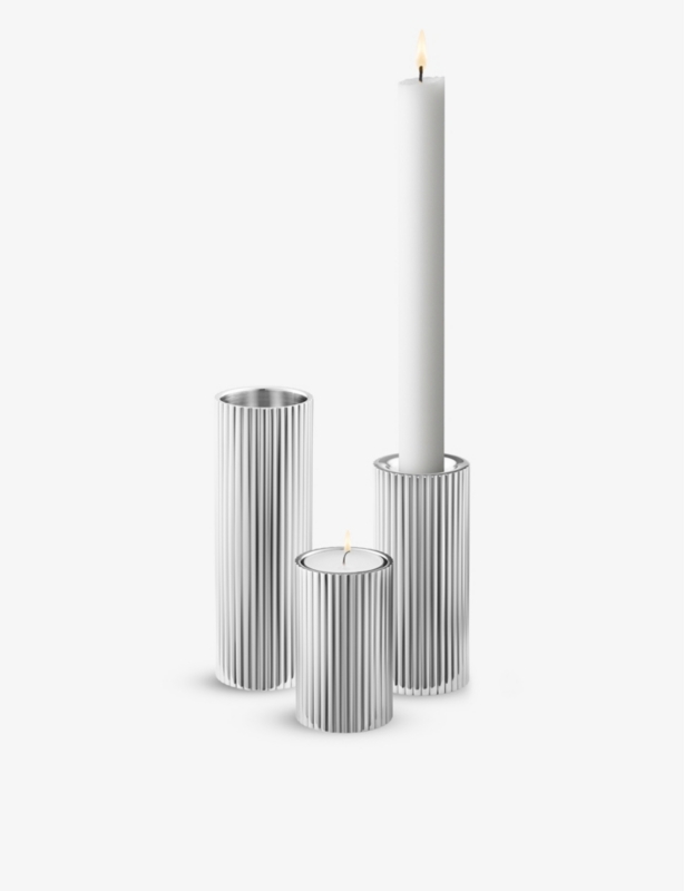 Bernadotte stainless steel candle holders set of three