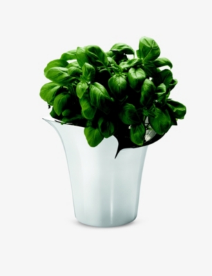 GEORG JENSEN: Bloom Botanica petit stainless steel flower pot 14cm