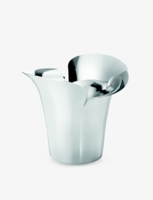 GEORG JENSEN: Bloom Botanica petit stainless steel flower pot 14cm