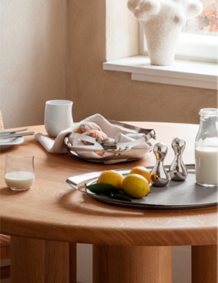 GEORG JENSEN: Cobra polished stainless steel salt and pepper shakers