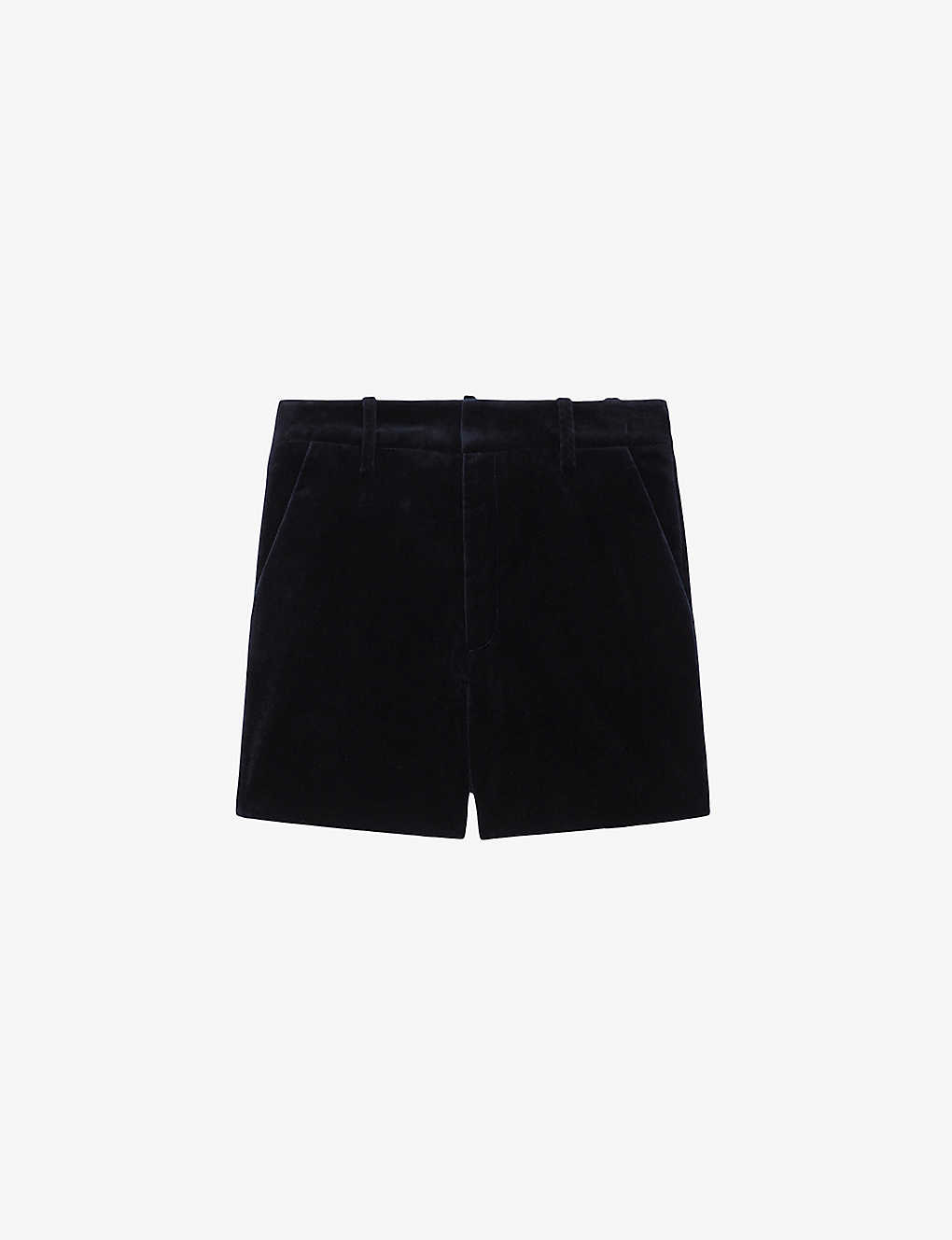 Zadig & Voltaire Zadig&voltaire Womens Encre Structured-waist Velour Shorts In Blue