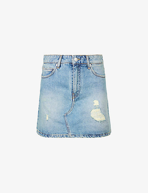 ZADIG&VOLTAIRE: Juice high-waisted distressed denim mini skirt