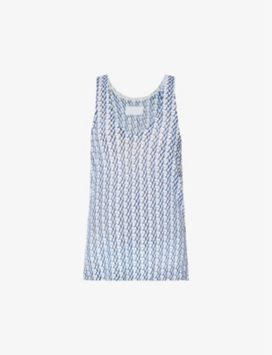 Zadig & Voltaire Lee Brand Pattern Linen-blend Top In Ecru