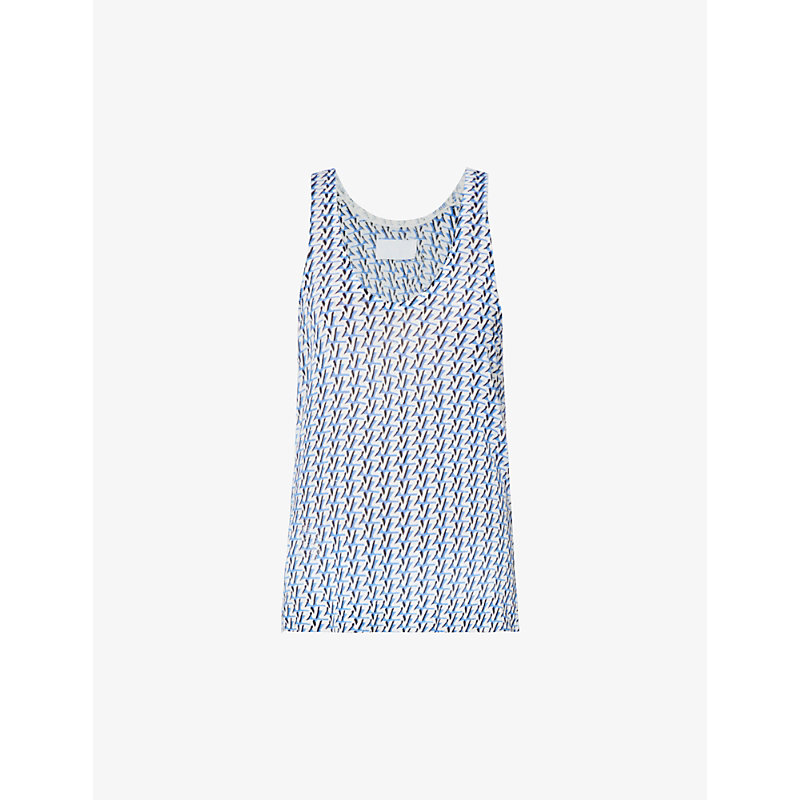 Zadig & Voltaire Lee Brand Pattern Linen-blend Top In Nocolor | ModeSens