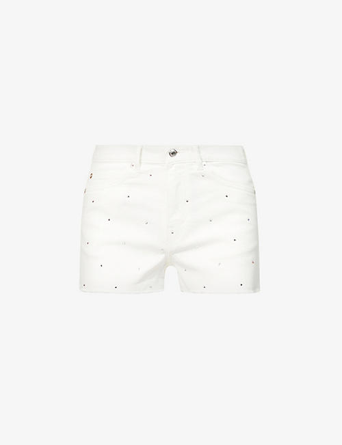 ZADIG&VOLTAIRE: Storm crystal-embellished mid-rise stretch-denim shorts