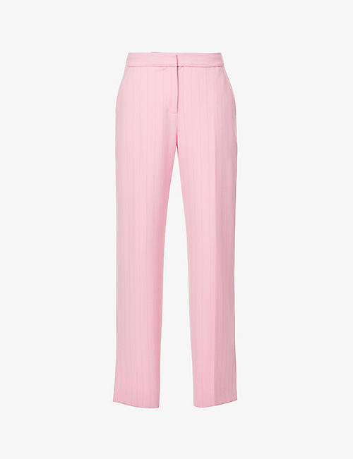 ME AND EM: High-rise pinstripe stretch-woven trousers