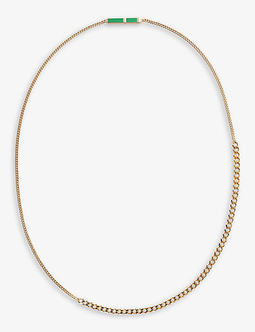 BOTTEGA VENETA: Hand-enamelled 18ct yellow gold-plated sterling silver chain necklace