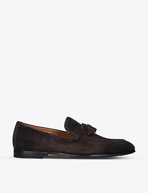 DOUCALS: Max Flexi tassel-trimmed suede loafers