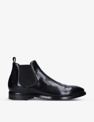 Shop Officine Creative Mens Black Providence Round-toe Leather Chelsea Boots