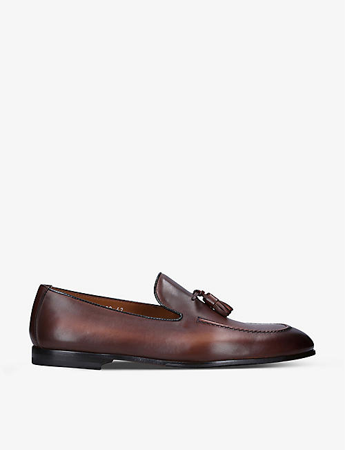 DOUCALS: Max Flexi tassel-trimmed leather loafers