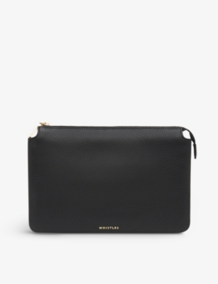 WHISTLES Elita leather clutch bag Selfridges