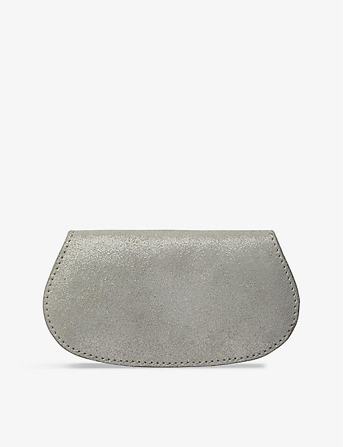 THE WHITE COMPANY: Metallic-detail suede glasses case