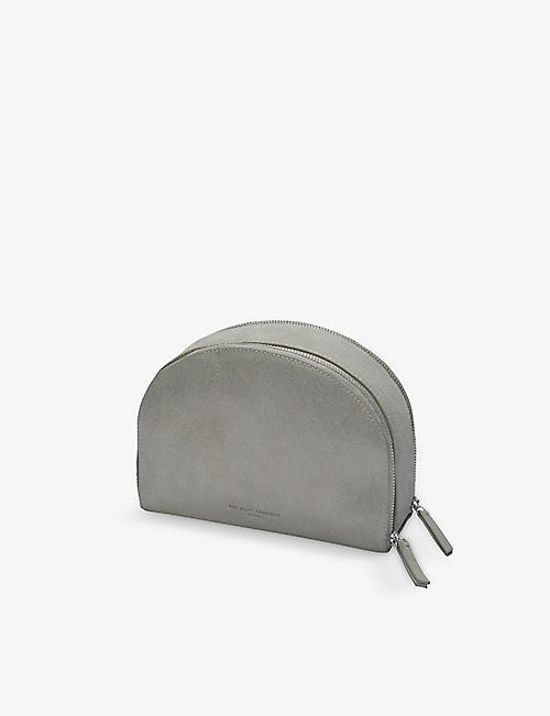 THE WHITE COMPANY: Metallic-detail suede make-up and jewellery case