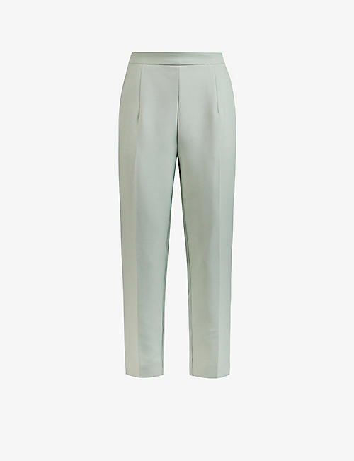 LAVISH ALICE: Tapered high-rise stretch-crepe trousers
