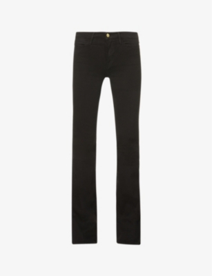 Shop Frame Le High Flare Flared High-rise Stretch-denim Jeans In Film Noir