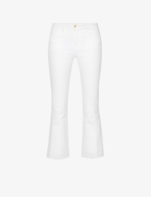 Frame Le Crop Mini Boot Boot-cut Mid-rise Jeans In White