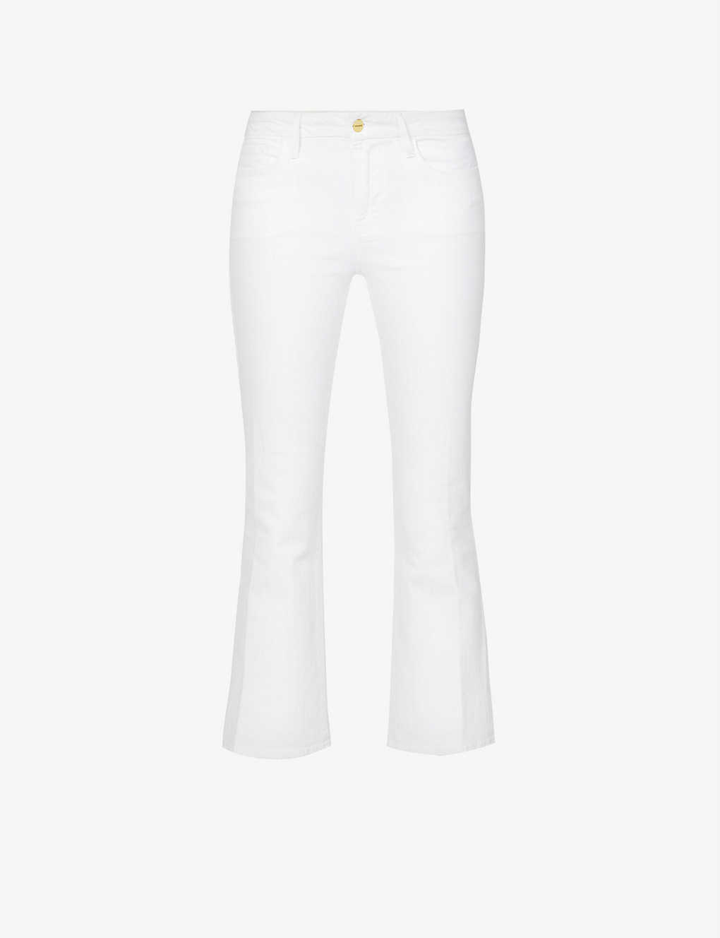 Frame Le Crop Mini Boot Boot-cut Mid-rise Jeans In White