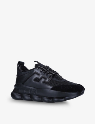 VERSACE Chain Reaction leather and mesh trainers