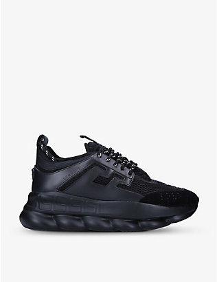 VERSACE: Chain Reaction leather and mesh trainers