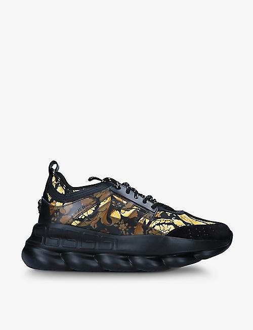VERSACE: Chain Reaction leather and mesh trainers