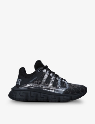 VERSACE: Trigreca logo mesh low-top trainers