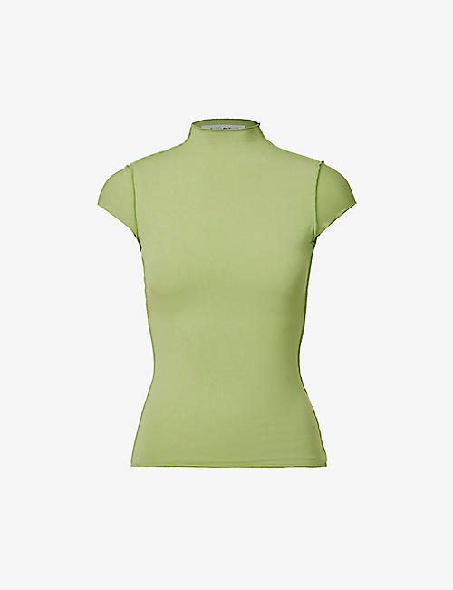 THE LINE BY K: Reese high-neck stretch-woven top