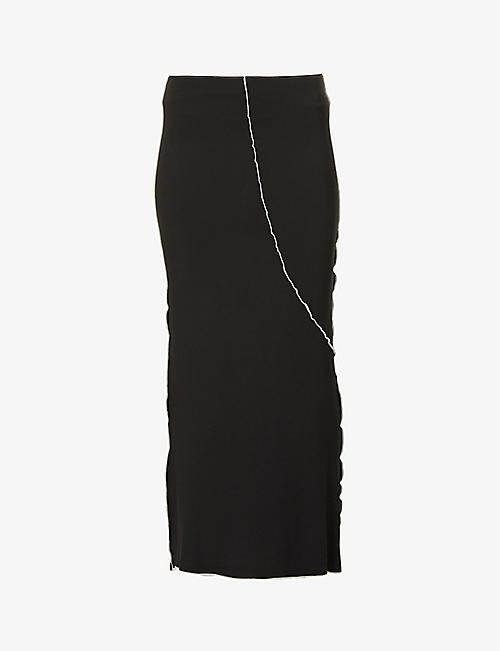 THE LINE BY K: Vana exposed-seam stretch-woven maxi skirt