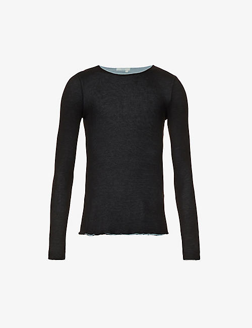 DIVISION: Inside Out fitted cotton-knit top