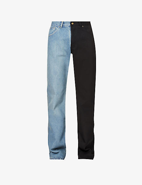 DIVISION: Split straight-leg denim jeans
