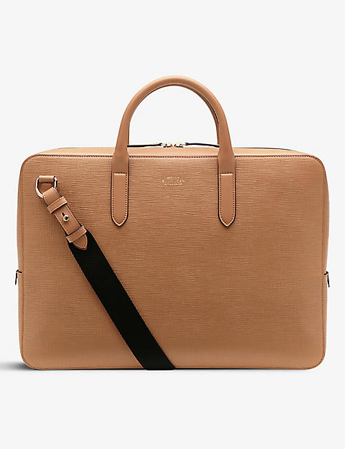 SMYTHSON: Panama slim leather briefcase