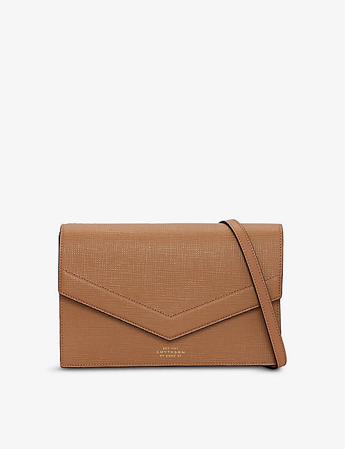 SMYTHSON: Envelope Panama leather crossbody bag