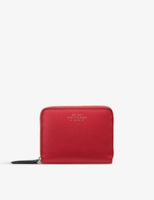 Flat Card Holder in Panama in scarlet red
