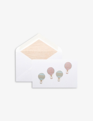 SMYTHSON: Hot Air Balloons engraved greetings card 10cm x 16cm