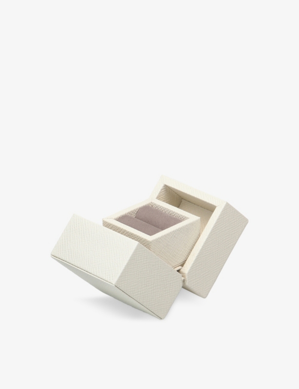 Panama crossgrain leather ring box