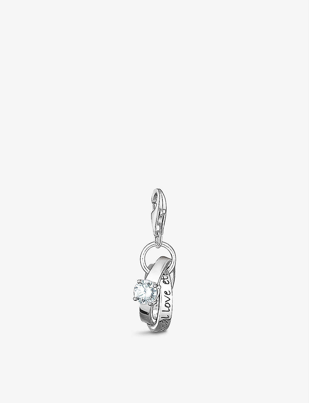 Thomas Sabo Wedding Ring Sterling-silver And Cubic Zirconia Pendant Charm In White