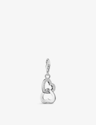 Thomas Sabo Hearts Sterling-silver And Cubic Zirconia Pendant Charm In White