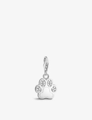 Thomas Sabo Paw Sterling-silver And Cubic Zirconia Pendant Charm In White