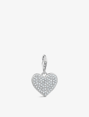 Thomas Sabo Heart Sterling-silver And Cubic Zirconia Pendant Charm In White