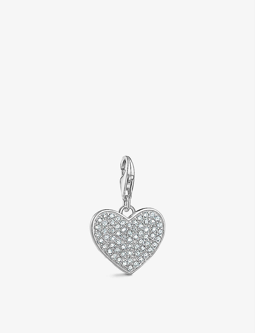 Thomas Sabo Heart Sterling-silver And Cubic Zirconia Pendant Charm In White