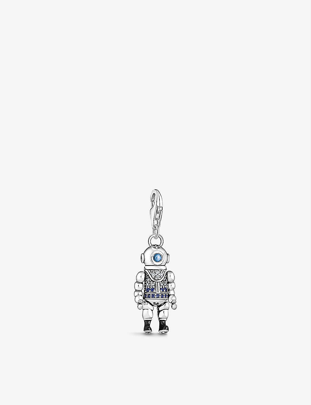 Thomas Sabo Diver Sterling-silver And Cubic Zirconia Pendant Charm In Multicoloured