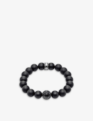 THOMAS SABO: Beaded sterling-silver and obsidian bracelet