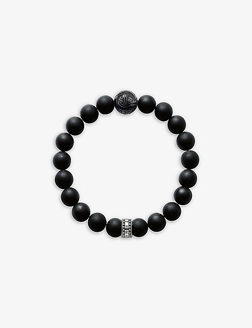 THOMAS SABO: Beaded sterling-silver and obsidian bracelet