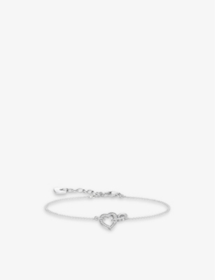Thomas Sabo Heart Together Small Sterling-silver And Cubic Zirconia Bracelet In White