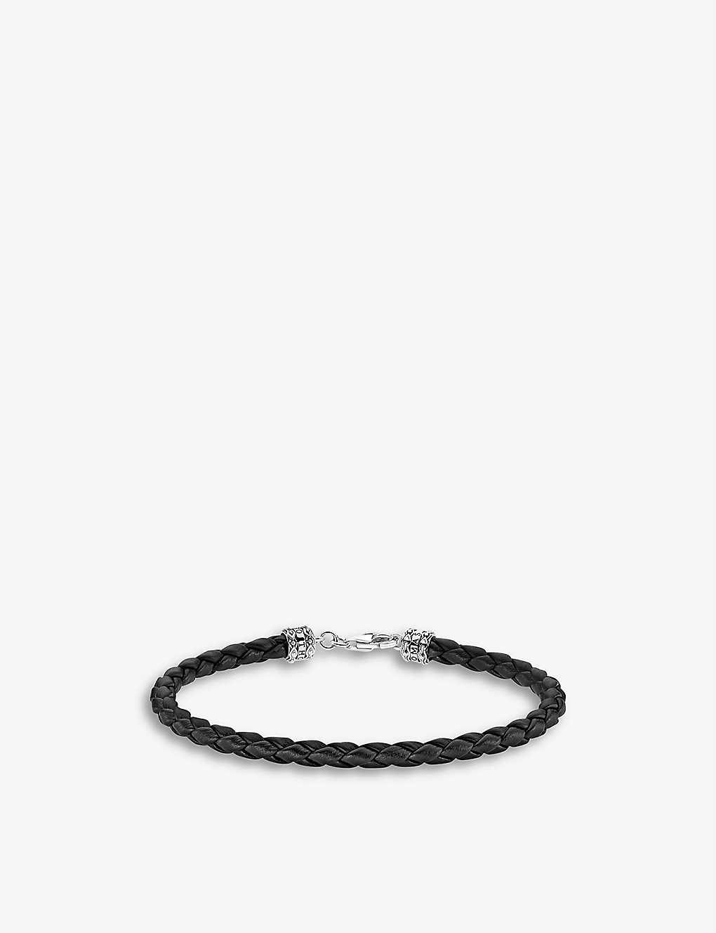 Thomas Sabo Leather And Sterling-silver Bracelet In Black