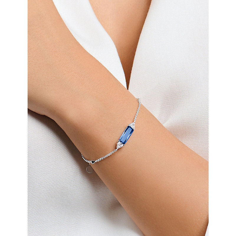 Shop Thomas Sabo Womens Blue Moon And Star Sterling-silver, Cubic Zirconia And Spinel Chain Bracelet