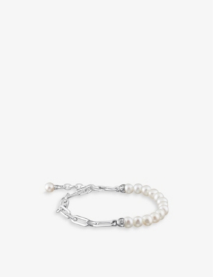 Thomas Sabo Womens  Link Sterling-silver, Pearl And Zirconia Bracelet In White