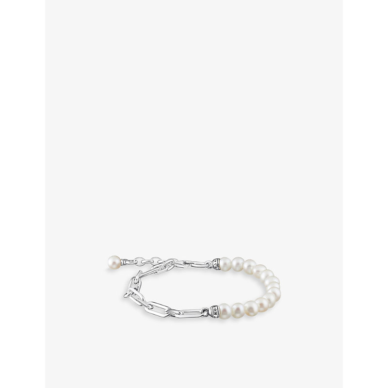 Thomas Sabo Women's White Link Sterling-silver, Pearl And Zirconia Bracelet
