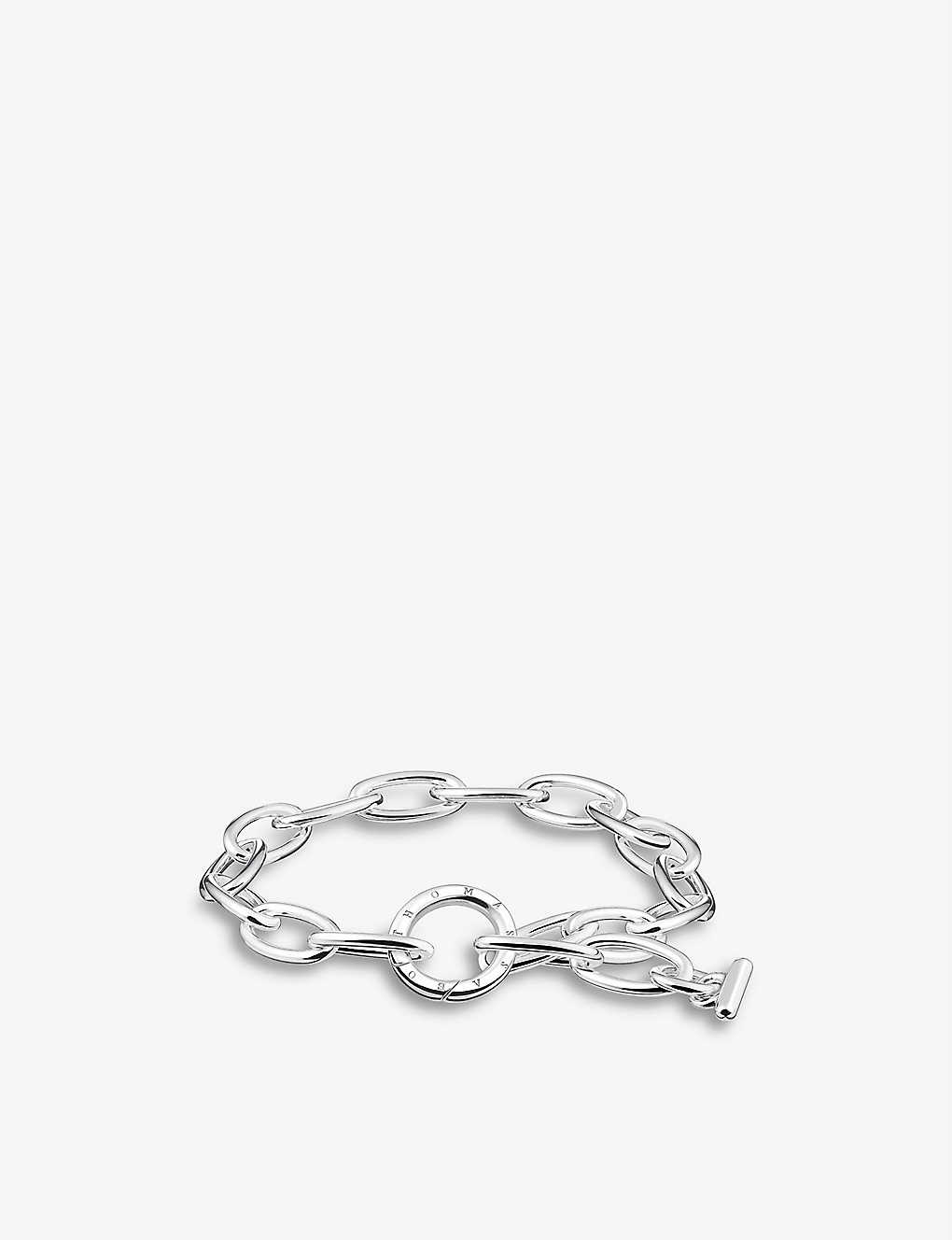 Thomas Sabo Links Sterling-silver And White Zirconia Chain Bracelet In Silver-coloured